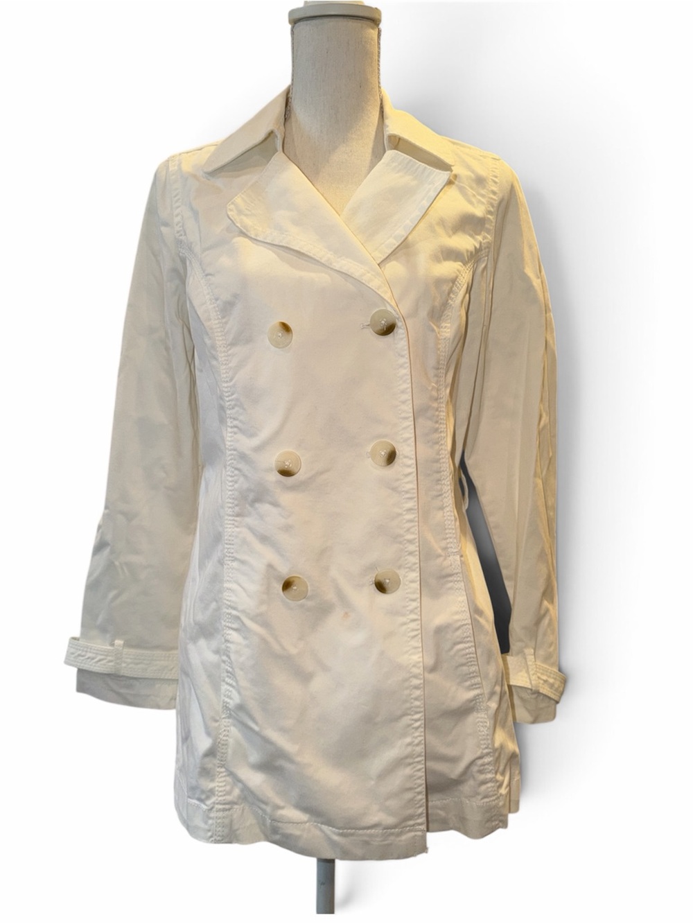 Sonoma Cream Double-Breasted Trench Coat